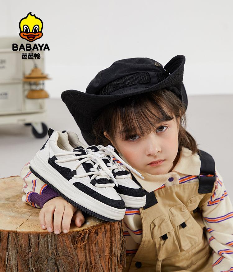 BABAYA children's board shoes boys little white shoes 2023 spring and autumn new girl single shoes casual shoes non -slip sports shoes