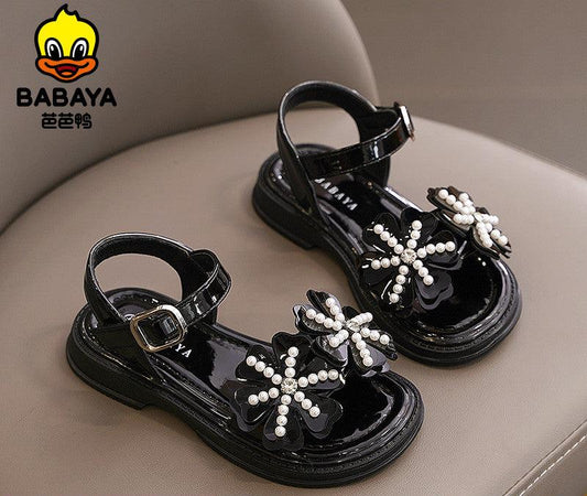 BABAYA girl sandals 2023 Summer new Chinese big children's soft bottom shoes girl fashion children princess sandals