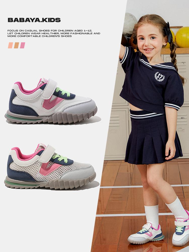 BABAYA children's sports shoes breathable girl shoes 2023 spring and autumn new net shoes small white shoes summer children's shoes