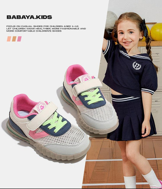 BABAYA children's sports shoes girls mesh shoes 2023 summer new breathable net cloth sandals anti -slip children's shoes