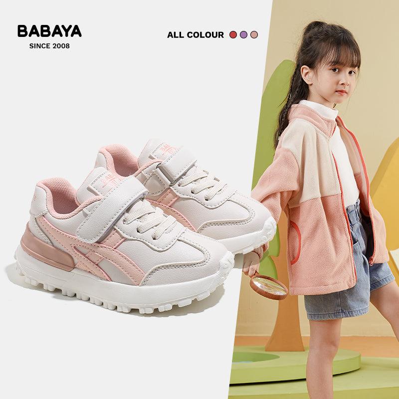 BABAYA children's sports shoes girls small white shoes running shoes 2023 spring and autumn new boy A -Gump shoes fashionable and versatile