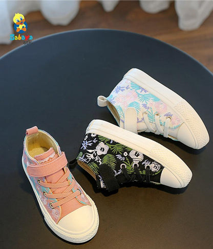 Princess Barba Duck Facter Shoes Children's Shoes 2023 Spring and Autumn New Girls Canvas Shoes Children Leisure Shoes Primary School