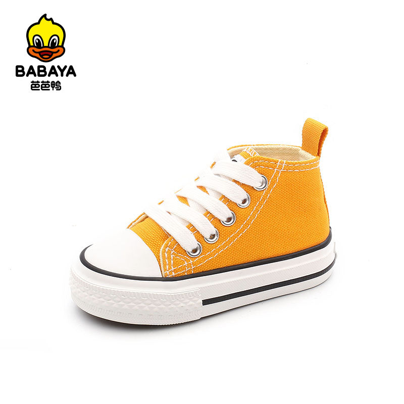 BABAYA Shoes 1-3-year-old canvas shoes Boy white shoes Learn Step Shoes Swiping Shoes Casual Shoe Shoes Soft Fave