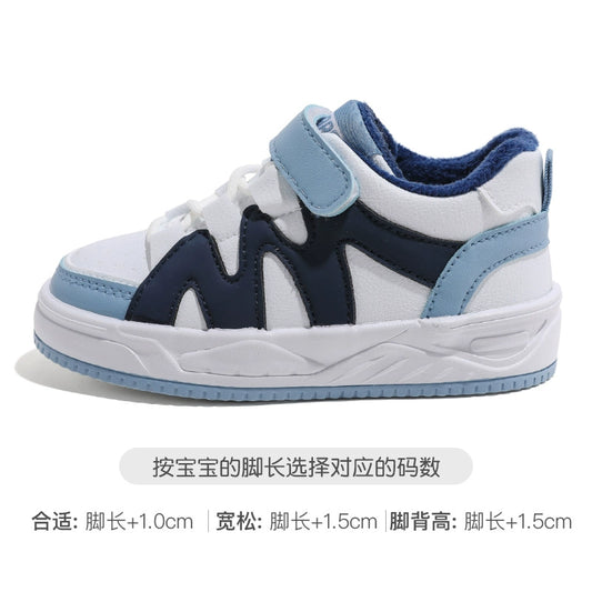 BABAYA children's cotton shoes boys plus velvet sports shoes 2023 Winter new girl two cotton plate shoes