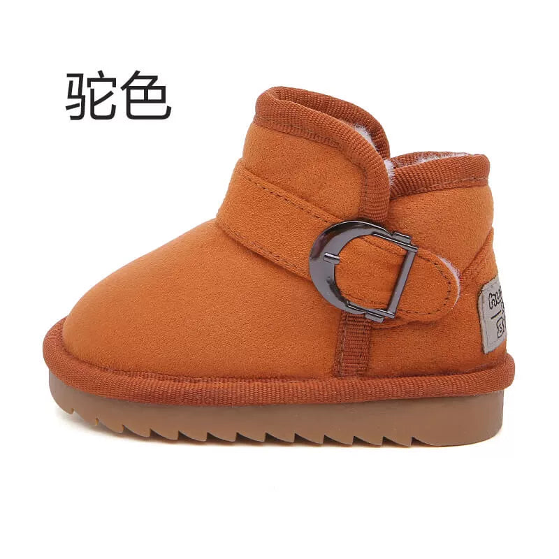 BABAYA children's snow boots girl short boots big cotton shoes 2023 winter new boys snow cotton warm boots