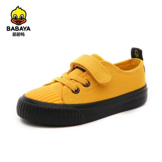 BABAYA children's canvas shoes small white shoes 2023 spring and autumn new boy cloth shoes girls board shoes and cloth shoes tide children's shoes