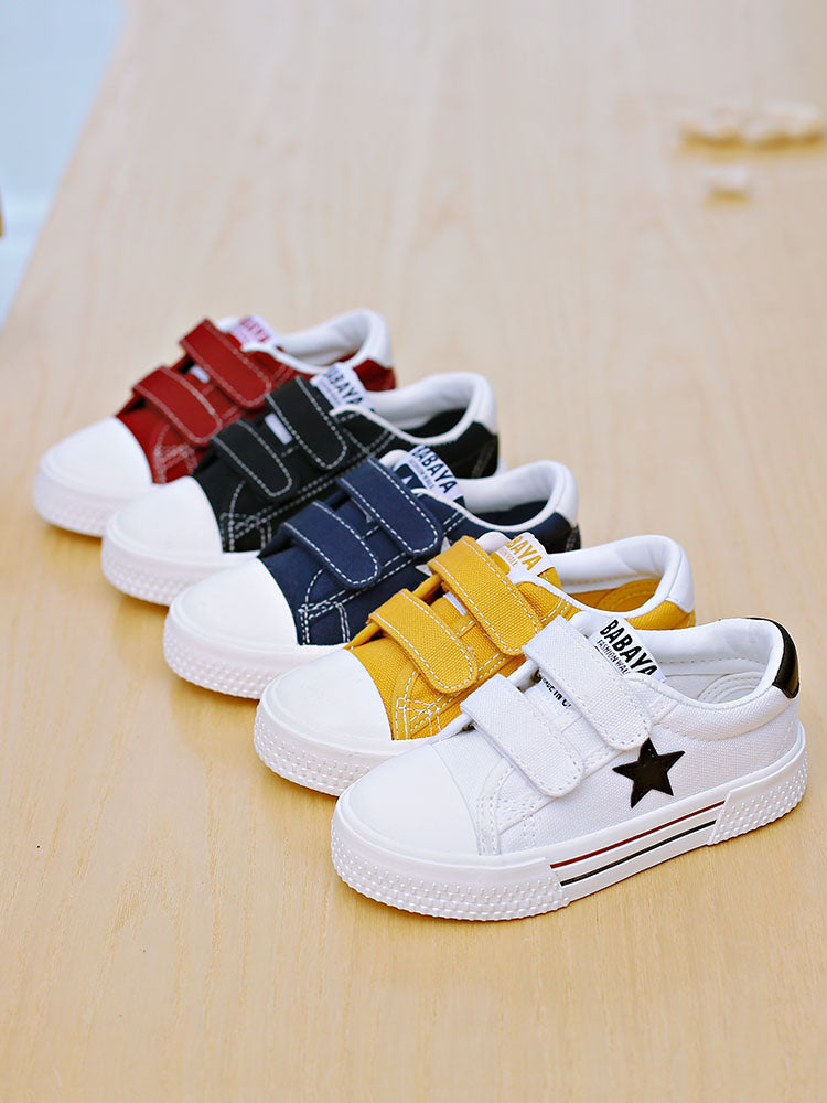 BABAYA children canvas shoes small white shoes boys casual shoes 2023 spring and autumn new girl board shoes students versatile