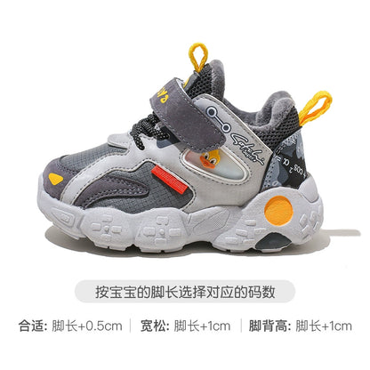 BABAYA children's energy shoes girls plus velvet sports shoes 2023 Winter new boys two cotton shoes Small and small children's shoes