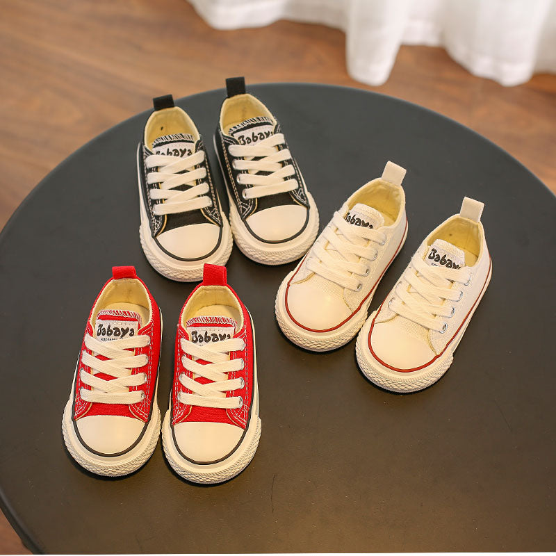 BABAYA children canvas shoes baby shoes 1-3 years old soft bottom white shoes boys casual shoes learning footwear shoes girl shoes