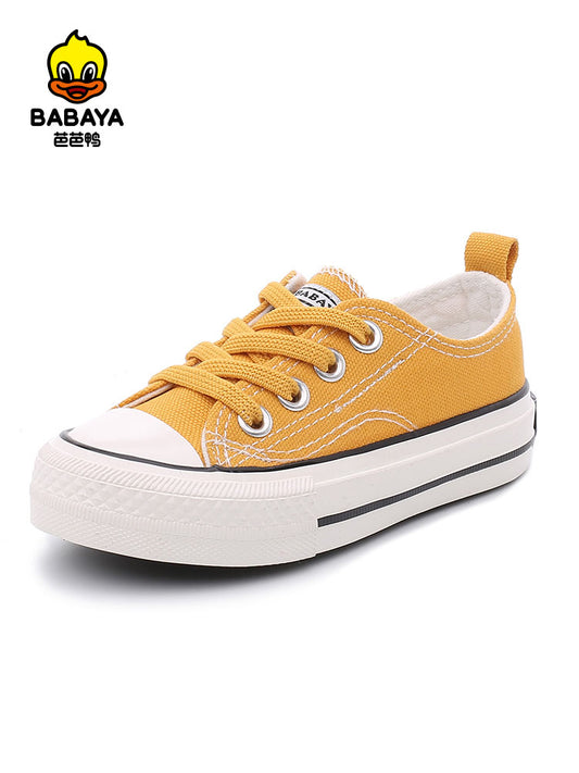 BABAYA children's canvas shoes boys shoes 2023 Korean version of tide casual shoes small white shoes bag shoes, girl cloth shoes