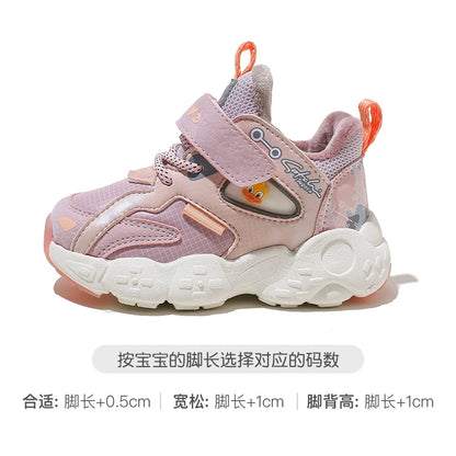 BABAYA children's energy shoes girls plus velvet sports shoes 2023 Winter new boys two cotton shoes Small and small children's shoes