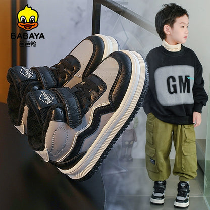 BABAYA children's shoes children's sports shoes girl plus shoe two cotton shoes winter 2023 new autumn boys winter shoes