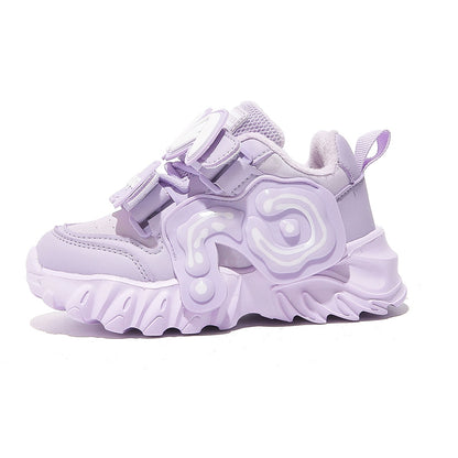 BABAYA children's sports shoes girls Ergang shoes 2023 Winter new girl tidal shoes and fleece shoes, daddy shoes