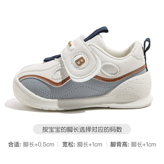 Baba Duck Children's Step Shoes Baby Foot Suit Leisure Shoes 2023 Autumn New Men and Girls' Soft Bottom White Shoes