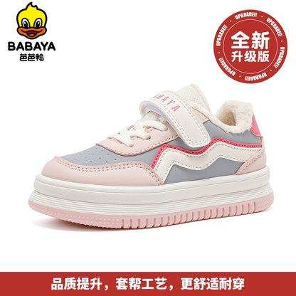 BABAYA children's shoes children's sports shoes girl plus shoe two cotton shoes winter 2023 new autumn boys winter shoes