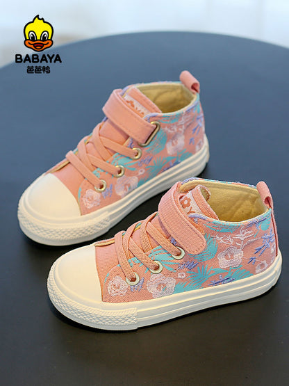 Princess Barba Duck Facter Shoes Children's Shoes 2023 Spring and Autumn New Girls Canvas Shoes Children Leisure Shoes Primary School