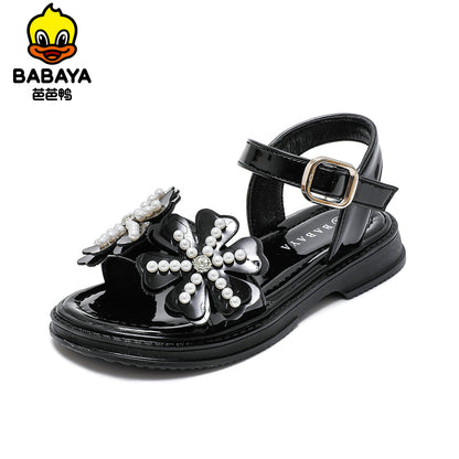 BABAYA girl sandals 2023 Summer new Chinese big children's soft bottom shoes girl fashion children princess sandals