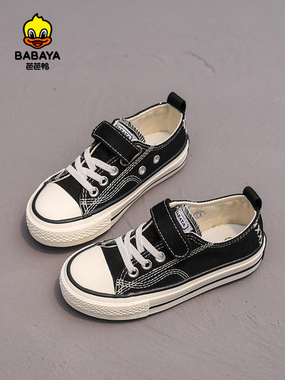 BABAYA children's canvas shoes boys 2023 spring and autumn new girl cloth shoe plate shoe, baby shoes children's shoes summer