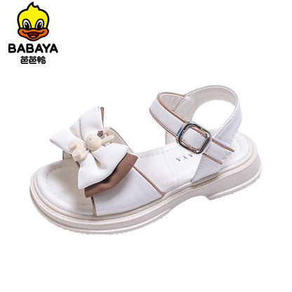 BABAYA girl sandals children's breathable shoes 2023 Summer new princess shoes girl fashion shoe fashion toe shoes