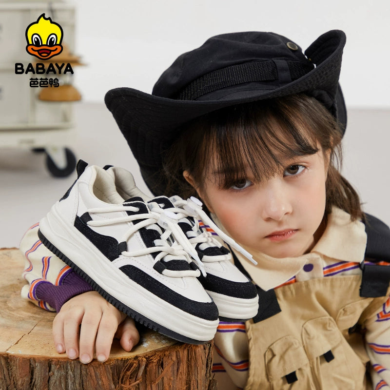 BABAYA children's board shoes girl two cotton shoes 2023 autumn and winter new boys plus velvet casual shoes non -slip sports shoes