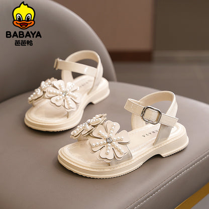 BABAYA girl sandals 2023 Summer new Chinese big children's soft bottom shoes girl fashion children princess sandals