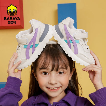 BABAYA children's sports shoes girls small white shoes running shoes 2023 spring and autumn new boy A -Gump shoes fashionable and versatile