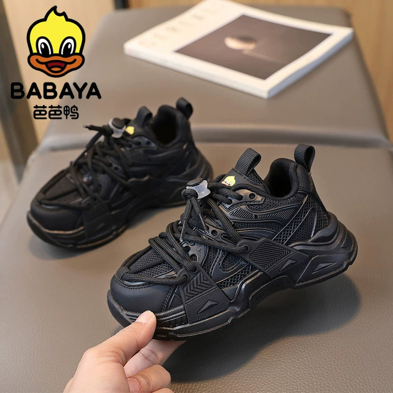 BABAYA children's sports shoes girl shoes, daddy shoes 2023 spring and autumn new boys breathable net shoes anti -slip