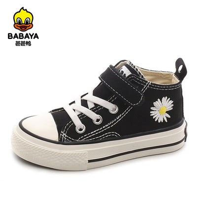 BABAYA children's canvas shoes, small daisy shoe high -top shoes, boys shoes, girl cloth shoes 2023 spring new