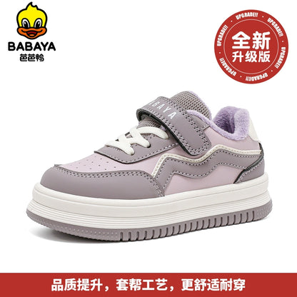 BABAYA children's shoes children's sports shoes girl plus shoe two cotton shoes winter 2023 new autumn boys winter shoes