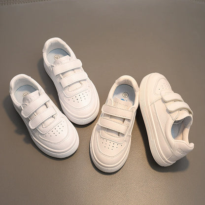 BABAYA children's small white shoes boys kindergarten white sports shoes 2023 autumn new girl shoes