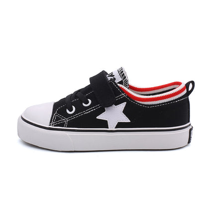 BABAYA children canvas shoes small white shoes boys casual shoes 2023 spring and autumn new girl board shoes students versatile