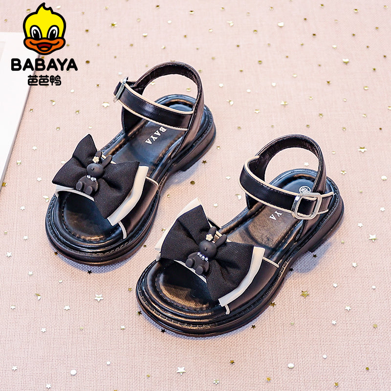 BABAYA girl sandals children's breathable shoes 2023 Summer new princess shoes girl fashion shoe fashion toe shoes