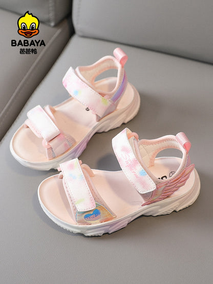 BABAYA children sandals girls casual shoes 2023 summer new breathable princess shoes dew beach shoes